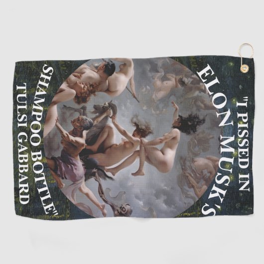 IK BEN PISSIG IN ELON MUSK'S SHAMPOO TULSI GABBARD GOLFHANDDOEK (Horizontaal)