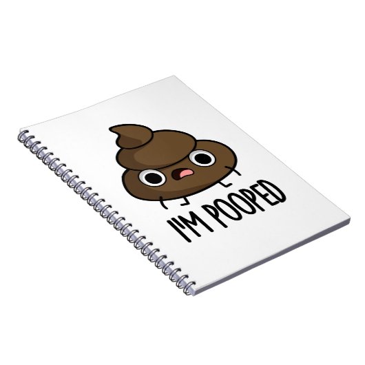 Ik ben Pooped Funny Poo Pun Notitieboek (Rechterzijde)