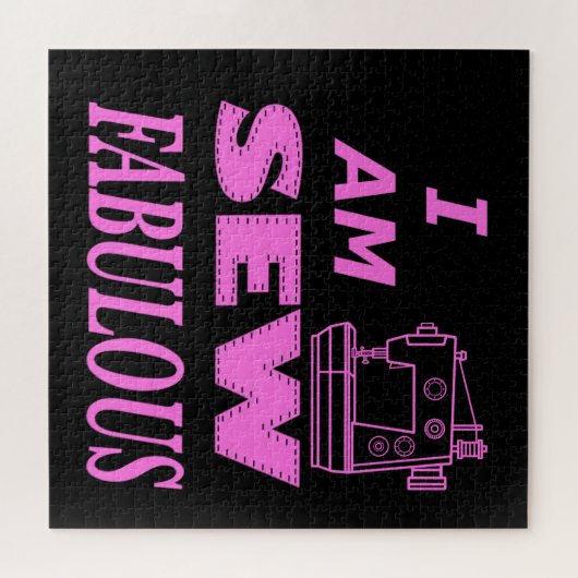 Ik ben prachtig naaid in zwart en roze legpuzzel (Horizontaal)