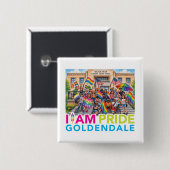 IK BEN Pride Community Vierkante Button 5,1 Cm (Voorkant /achterkant)