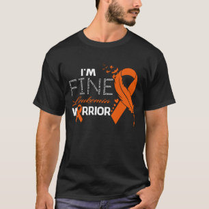 Ik ben prima Leukemie Warrior Awareness Feather T-shirt