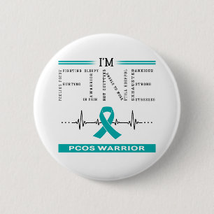 Ik ben prima PCOS krijger Ronde Button 5,7 Cm