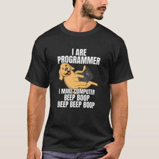 Ik ben Programmer Computer Beep Boop IT Dog T-shirt
