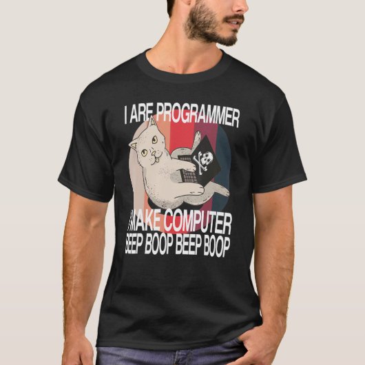 Ik ben Programmer Computer Cat Software Developer T-shirt (Voorkant)