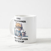 Ik ben programmeur Cat Beep Boop cat Programmer Koffiemok (Voorkant links)
