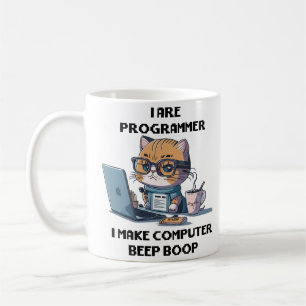 Ik ben programmeur Cat Beep Boop cat Programmer Koffiemok