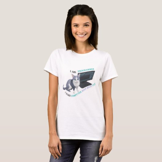 Ik ben programmeur en maak een computerpiepboop Ca T-shirt (Voorkant volledig)