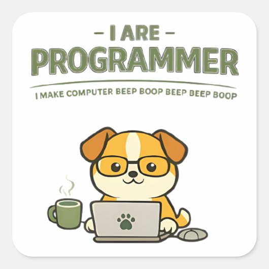 Ik Ben Programmeur Grappige Klassieke Sticker (Voorkant)