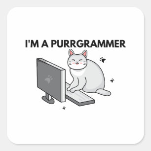 Ik ben programmeur vierkante sticker