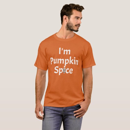 Ik ben Pumpkin Spice Lazy Halloween kostuum T-shirt (Voorkant volledig)