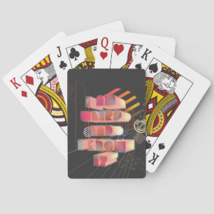 Ik ben raar en ik ken het retro 3D stijlvolle teks Pokerkaarten