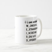 Ik ben raar, humanoïde koffiemok (Voorkant rechts)