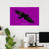 IK BEN RAVEN III Vliegend Black Raven Art Poster (Thuiskantoor)