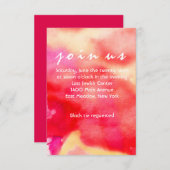 Ik ben RED WATERVERF Bat Mitzvah Reception Kaart (Voorkant / Achterkant)