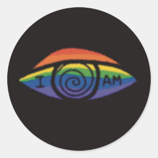 IK BEN Regenboog trots Ronde Sticker