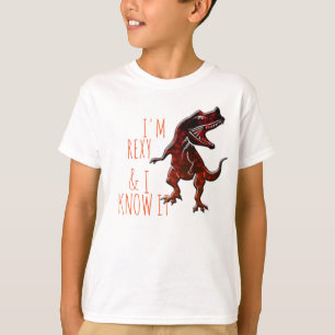 Ik ben Rexy en ik ken het grappige T-rex-design t- T-shirt