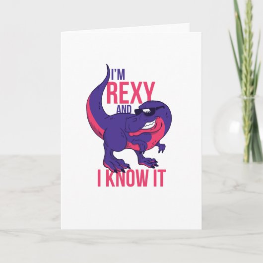 Ik ben Rexy en ik ken het T-Rex. Kaart (Voorkant)