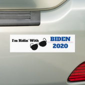 Ik ben Ridin met Biden 2020 Bumpersticker (Op auto)