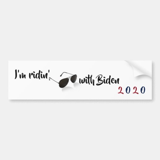Ik ben Ridin met Biden in 2020 Bumpersticker (Voorkant)