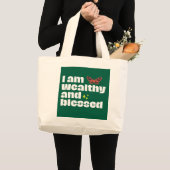 Ik ben rijk en gezegend grote tote bag (Voorkant (product))