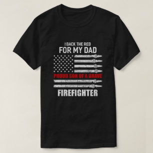 Ik ben rood voor m'n vaders brandweerman t-shirt