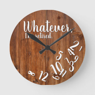 Ik ben Rustic Wood Funny Retirement Brown Ronde Klok