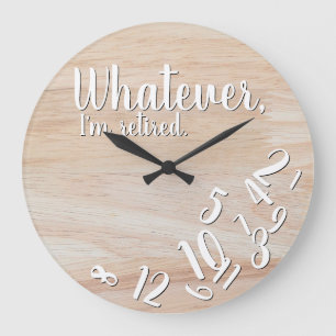 Ik ben Rustic Wood Funny Retirement Grote Klok