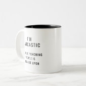 Ik ben Sarcastisch omdat het straffen van mensen w Tweekleurige Koffiemok (Voorkant links)