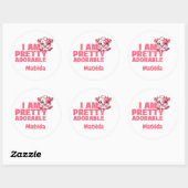 Ik ben  Schattig Pink Custom Ronde Sticker (Vel)