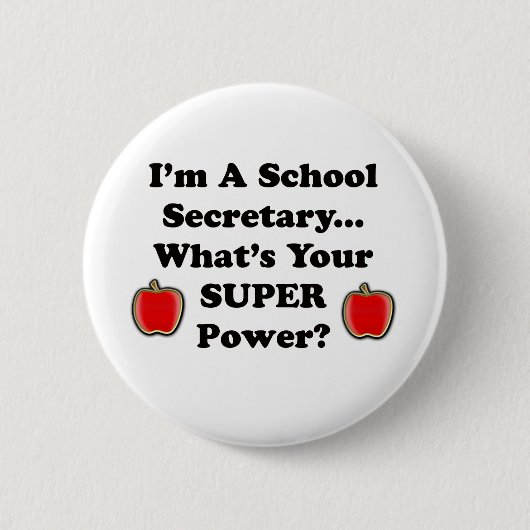 Ik ben schoolsecretaris ronde button 5,7 cm (Voorkant)