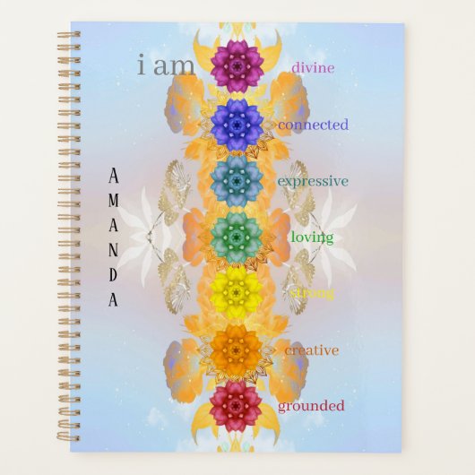 Ik ben Seven Chakra Mandala gepersonaliseerd Planner (Voorkant)