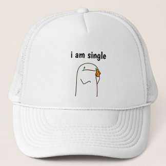 "Ik Ben Single" Grappige Minimalistische Trucker H Pet
