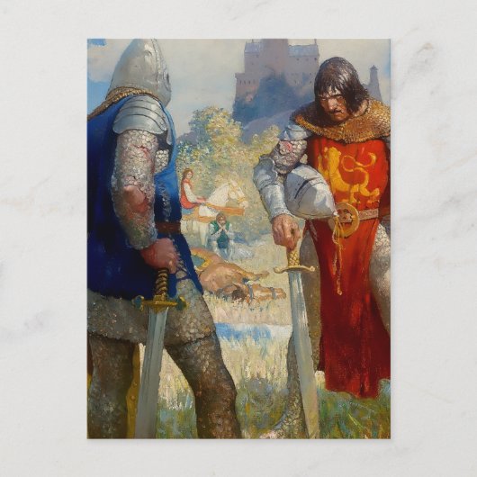 “Ik ben Sir Lancelot du Lake” door NC Wyeth Briefkaart (Voorkant)