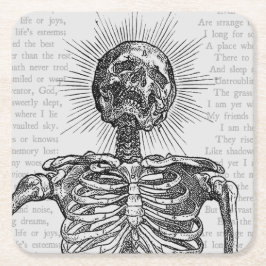 +[ IK BEN SKELET! ]+ VIERKANTE KARTONNEN ONDERZETTER