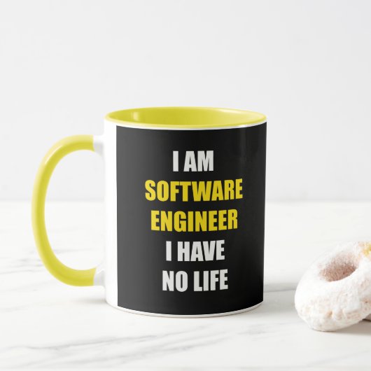 Ik ben software engineer. Ik heb geen leven Mok (Met donut)