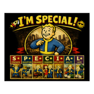 Ik ben Speciaal   Fallout Geïnspireerde Stats Muis Perfect Poster