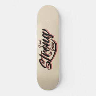 Ik ben sterk in Jesus Black en Red Skateboard