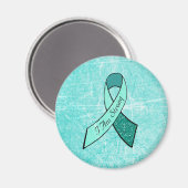 "Ik ben sterk" MG Awareness Ribbon Large Magnet Magneet (Voorkant / Achterkant)