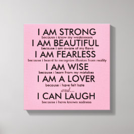 IK BEN STERK POSTER CANVAS AFDRUK