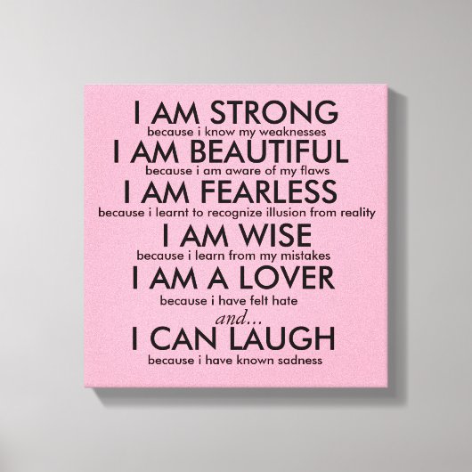 IK BEN STERK POSTER CANVAS AFDRUK (Voorkant)