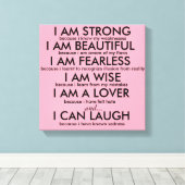 IK BEN STERK POSTER CANVAS AFDRUK (Insitu (Houten vloer))