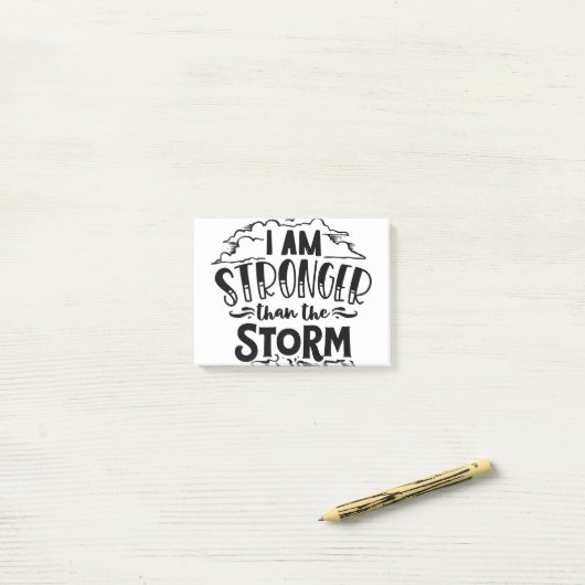 Ik ben sterker dan het Storm Post-it® Notes (Op bureau)