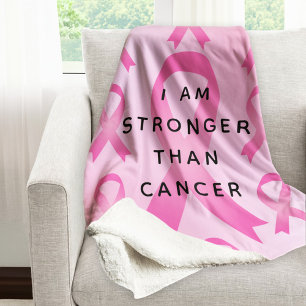 Ik Ben Sterker Dan Kanker Roze Lint Sherpa Deken