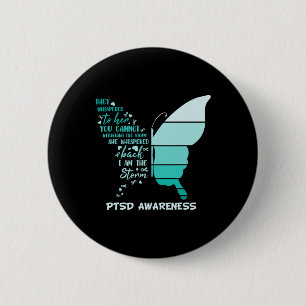 Ik ben Storm Ptsd Stress Awareness Ribbon Butter Ronde Button 5,7 Cm