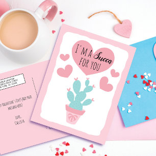 Ik ben Succa voor je Cactus Valentijnsdag Greeting Feestdagenkaart