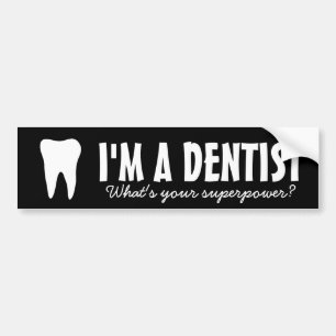Ik ben tandarts wat je superkracht-bumper-sticker  bumpersticker