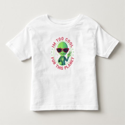 Ik ben te cool voor deze planeet kinder shirts (Voorkant)