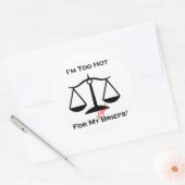 Ik ben te heet... ronde sticker (Envelop)