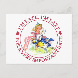 Ik ben te laat, ik ben te laat voor een heel belan briefkaart
