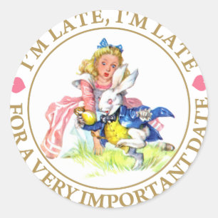 Ik ben te laat, ik ben te laat voor een zeer belan ronde sticker